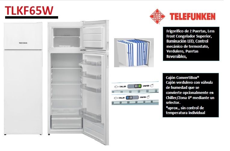 Frigorifico TELEFUNKEN TLKF65W
